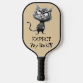 *~* Whimsical Quirky Cat AP68 Floral 17 FOTO Pickleball Paddle (Achterkant)