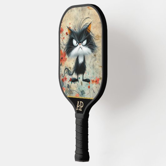 *~* Whimsical Quirky Cat AP68 Floral 21 FOTO Pickleball Paddle (Links)