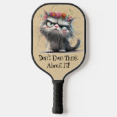 *~* Whimsical Quirky Cat AP68 Floral 2 FOTO Pickleball Paddle (Achterkant)