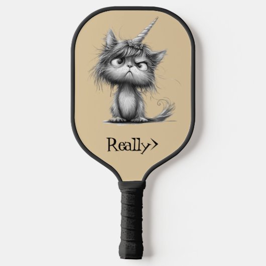 *~* Whimsical Quirky Cat AP68 Floral 3 FOTO Pickleball Paddle (Achterkant)