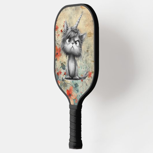 *~* Whimsical Quirky Cat AP68 Floral 3 FOTO Pickleball Paddle (Links)