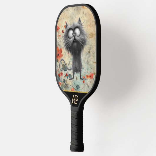 *~* Whimsical Quirky Cat AP68 Floral 6 FOTO Pickleball Paddle (Links)