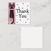 Whimsical Quirky Doodle Black Cat Tekening Notitiekaartje (Voorkant / Achterkant)