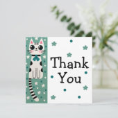 Whimsical Quirky Doodle Cat Tekening Bedankkaart (Staand voorkant)