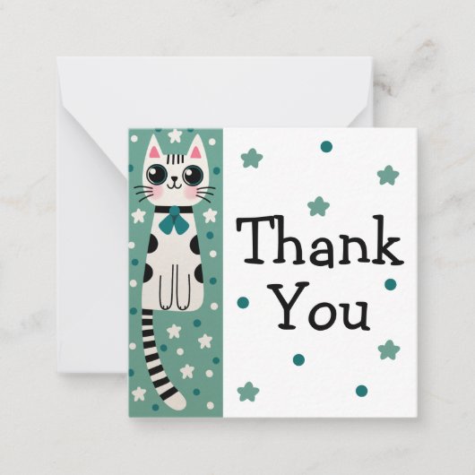 Whimsical Quirky Doodle Cat Tekening Notitiekaartje (Voorkant)