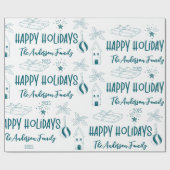 Whimsical Quirky Doodle Holiday Cadeaupapier (Vlak)