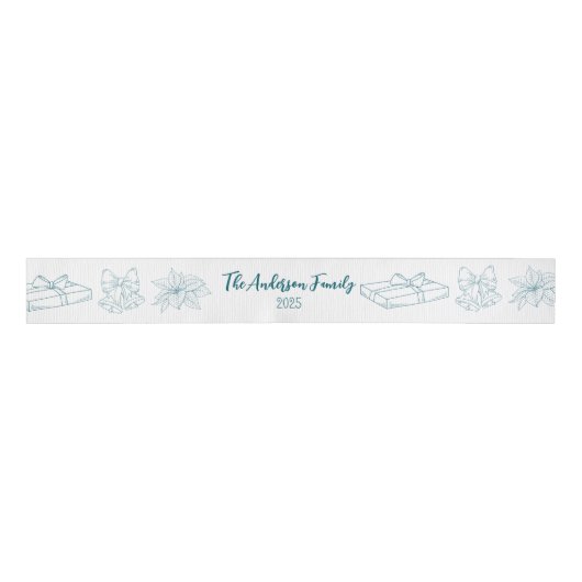 Whimsical Quirky Doodle Holiday Grosgrain Lint (Voorkant)