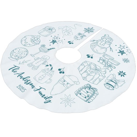Whimsical Quirky Doodle Holiday Kerstboom Rok (Gekanteld)