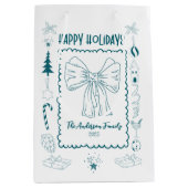 Whimsical Quirky Doodle Holiday Medium Cadeauzakje (Voorkant)