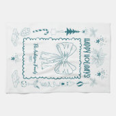 Whimsical Quirky Doodle Holiday Theedoek (Horizontaal)