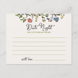 Whimsical Quirky Floral Vrijgezellenfeest Date Nig Informatiekaartje