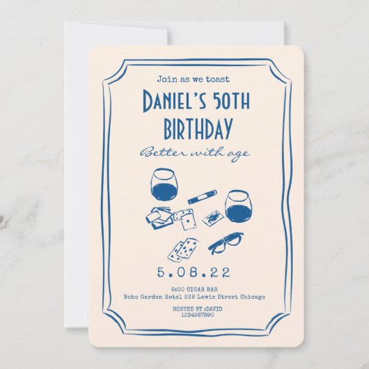 Whimsical Quirky Funky Handwriting 50e verjaardag Kaart (Voorkant)