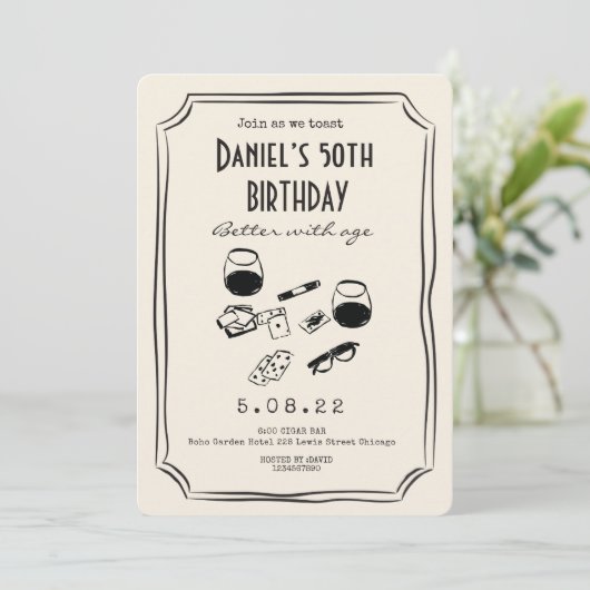 Whimsical Quirky Funky Handwriting 50e verjaardag Kaart (Staand voorkant)