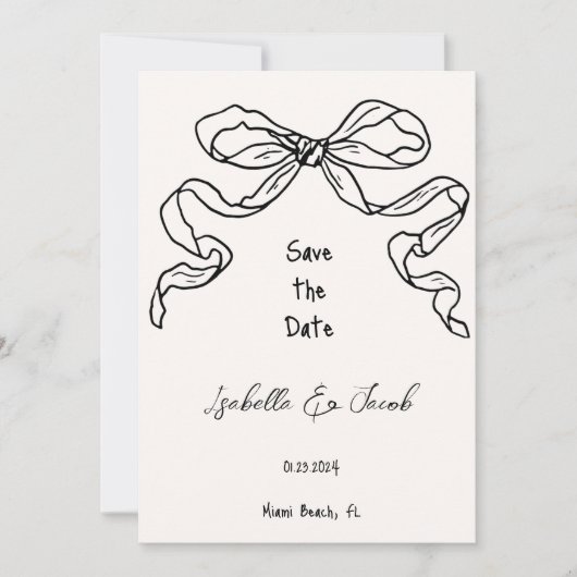 Whimsical Quirky Hand Getrokken Boog Save the Date Kaart (Voorkant)