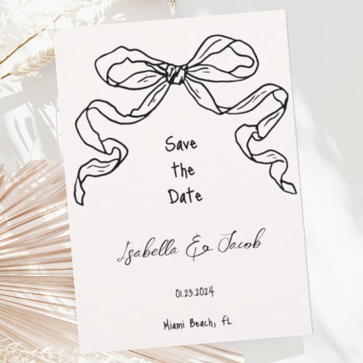 Whimsical Quirky Hand Getrokken Boog Save the Date Kaart