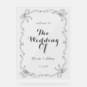 Whimsical Quirky Hand getrokken Boog Welkom Acryl Bord (Voorkant)