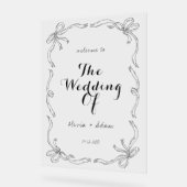 Whimsical Quirky Hand getrokken Boog Welkom Acryl Bord (Hoek)