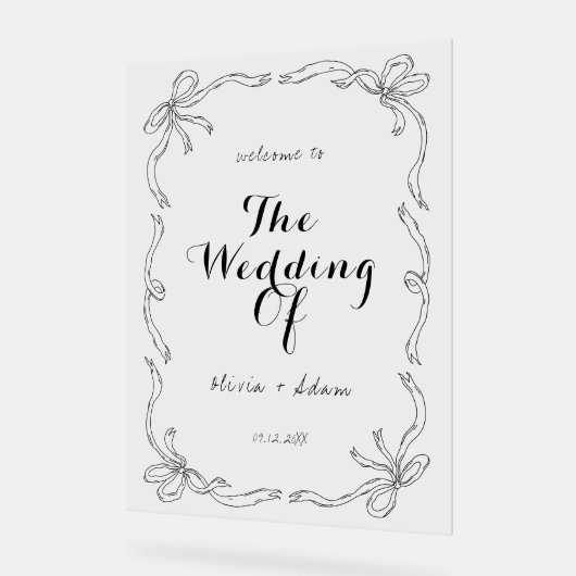 Whimsical Quirky Hand getrokken Boog Welkom Acryl Bord (Hoek)