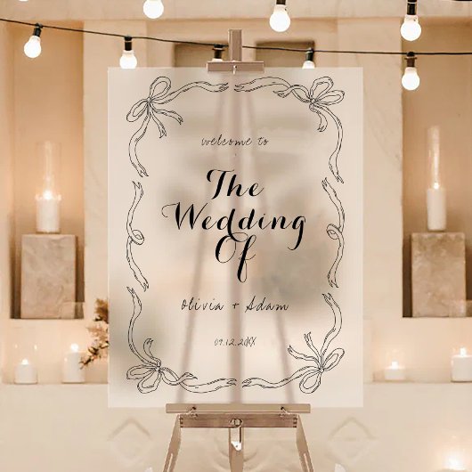 Whimsical Quirky Hand getrokken Boog Welkom Acryl Bord