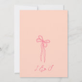 Whimsical Quirky Hand Getrokken Roze Boog Save the Kaart (Achterkant)