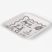 Whimsical Quirky Hand getrokken Skelet Halloween Papieren Bordje (Gebogen)