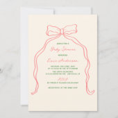 Whimsical Quirky Handgeschreven Bow Baby shower Kaart (Voorkant)