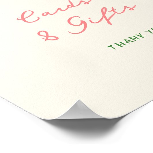 Whimsical Quirky Handgeschreven Bow Kaarten en ges Poster (Hoek)