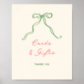 Whimsical Quirky Handgeschreven Bow Kaarten en ges Poster (Voorkant)