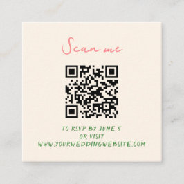 Whimsical Quirky Handgeschreven Bruiloft RSVP Informatiekaartje