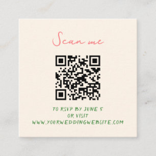 Whimsical Quirky Handgeschreven Bruiloft RSVP Informatiekaartje