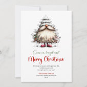 Whimsical Quirky Santa Christmas Greeting Card Feestdagenkaart (Voorkant)