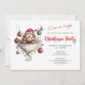 Whimsical Quirky Santa Editable Christmas Party  Kaart (Voorkant)