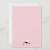 Whimsical Quirky Squiggles Roze Bruiloft Kaart (Achterkant)