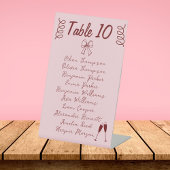 Whimsical Quirky Squiggles Roze Bruiloft Reclamebord Met Voetstuk