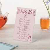 Whimsical Quirky Squiggles Roze Bruiloft Reclamebord Met Voetstuk (Insitu)