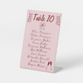 Whimsical Quirky Squiggles Roze Bruiloft Reclamebord Met Voetstuk (Voorkant)