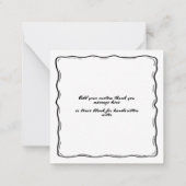 Whimsical Quirky Wedding Budget Bedankt Notitiekaartje (Achterkant)