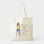 Whimsical Quote "Haal je grote meisekoppen aan" Tote Bag (Voorkant)