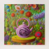 Whimsical Qused Teapot Landschap Legpuzzel (Verticaal)