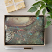 Whimsical Rabbit Alice Clocks Wonderland Decoupage Tissuepapier (Geschenk)