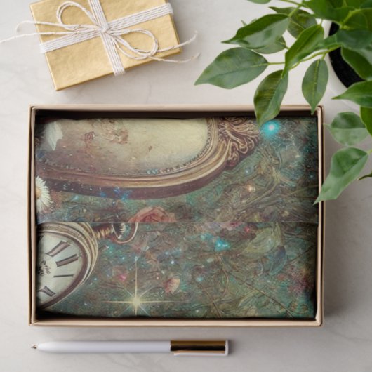 Whimsical Rabbit Alice Clocks Wonderland Decoupage Tissuepapier (Geschenk)