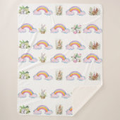 Whimsical rabbit and rainbow Sherpa Blanket Sherpa Deken (Voorkant)