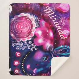 Whimsical Rabbit 'Glamour Bunny' Personalized Sherpa Deken