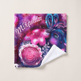 Whimsical Rabbit 'Glamour Bunny' Personalized Washandje