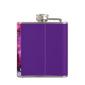 Whimsical Rabbit 'Glamour Bunny' Roze Paarse Heupfles (Achterkant)