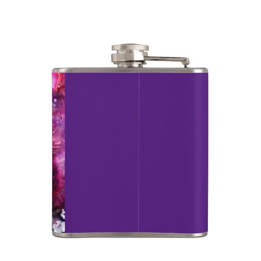 Whimsical Rabbit 'Glamour Bunny' Roze Paarse Heupfles (Achterkant)