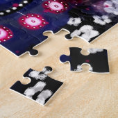 Whimsical Rabbit 'Glamour Bunny' Roze Paarse Legpuzzel (Zijkant)