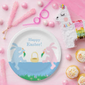 Whimsical Rabbits Easter Paper Plate Papieren Bordje (Feest)