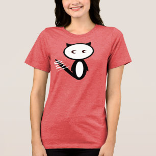 Whimsical Raccoon Cat (Tanuki) Vector Graphic T-sh Tri-Blend Shirt
