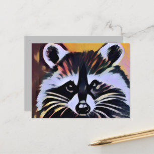 Whimsical Raccoon - een Natuur geïnspireerd design Briefkaart